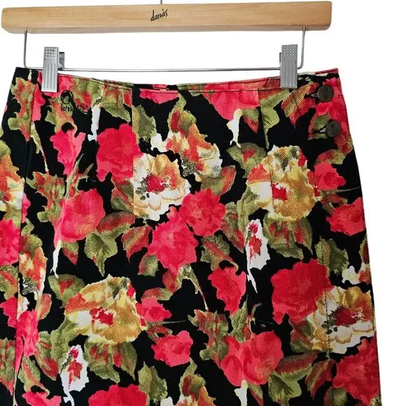 Vintage Patrick X Long Wrap Skirt size 10 Multicolor Floral - Picture 5 of 16